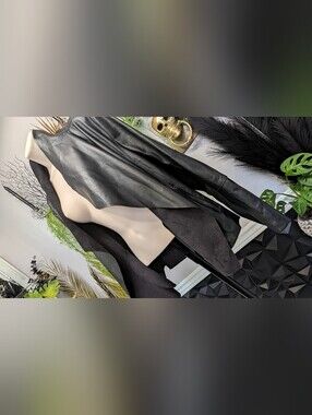 Bagatelle Collection Faux Leather Asymmetrical Jacket 1X